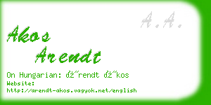 akos arendt business card